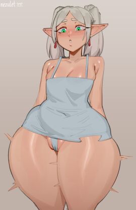1girls ass blushing bottom_heavy breasts cameltoe cleavage curvy curvy_female curvy_figure elf elf_ears elf_female expansion female frieren looking_down nezulet pussy small_breasts solo sousou_no_frieren tagme thick thick_ass thick_legs thick_thighs thigh_expansion twintails white_hair wide_hips