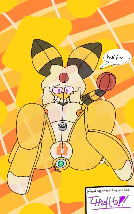 absurd_res ampharos anthro ass blonde_hair breasts buttplug buttplug_insertion buttplug_vibrator english_text freckled_butt freckled_face freckles futanari generation_2_pokemon hair handles_on_thighs hi_res intersex latex living_inflatable masturbation mirage_(miragevision) miragevision nintendo nipples nonbinary_(lore) null_bulge permagrin plug_(sex_toy) plug_insertion pokemon pokemon_(species) pool_toy pooltoy_transformation sex_toy sex_toy_insertion solo speech_bubble tail tail_orb text toy toying_self transformation vibrator yellow_body