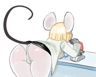 1girls 2023 2023s animal_crossing anthro anus_peek artist_request ass back black_skirt blonde blonde-haired_female blonde_female blonde_hair bottomless female female_focus female_only fur furry furry_female glasses hi_res huge_ass labcoat mammal mouse mouse_ears murid murine nintendo panties petri_(animal_crossing) raised_tail rear_view rodent simple_background skirt tail video_games white_background white_panties
