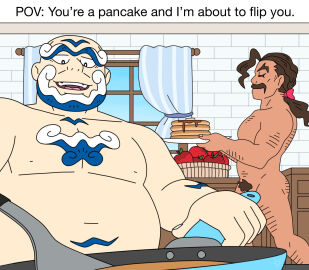 2boys allhallowseverett ass bara bsky_link human human_male human_only kofu_(pokemon) light-skinned_male light_skin male male_focus male_only meme mr._saguaro nintendo nude old_man pokemon pokemon_sv yaoi