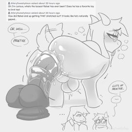 2023 anal anal_juice anal_masturbation anal_sex anal_tugging anthro anus ask_blog ass averysweatyboy backsack balls ballsack big_anus big_ass big_butt big_dildo blush bodily_fluids bovid breath caprine clothed clothed/nude clothing darkner deltarune dialogue dildo dinosaur drooling duo ellipsis english_text eye_roll eyebrows eyelashes eyewear female femboy flustered fur genitals glasses goat grey_background greyscale hair hi_res horn huge_dildo kneeling looking_at_another looking_away looking_pleasured lube male male_focus male_penetrated mammal masturbation medial_ring monochrome motion_blur motion_lines narrowed_eyes nude on_one_knee penetration perineum prehistoric_species puffy_anus ralsei reptile saliva scalie scarf sex_toy simple_background solo_focus susie_(deltarune) sweat tail tail_motion tailwag text thick_dildo thick_thighs tongue tongue_out tuft undertale_(series)