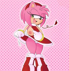 ) 1girls amy_rose anthro anthro_female anthro_only areola areolae breasts breasts_out female female_only furry furry_female furry_only hedgehog hedgehog_girl hedgehog_humanoid mobian mobian_(species) mobian_hedgehog nipples one_breast_out panties skirt skirt_lift slimray solo solo_female solo_focus sonic_(series) tagme tagme_(artist)