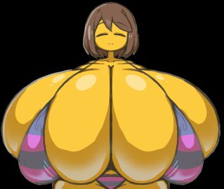 1girls 2024 2d bikini bikini_bottom bikini_top breasts female female_frisk female_only frisk heavy_breasts huge_breasts human human_female human_only hyper_breasts petronoise solo squish tight_clothing undertale undertale_(series)