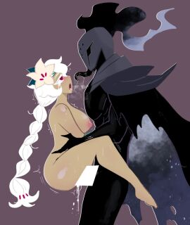 abs after_kiss big_ass big_breasts big_butt big_chest big_thighs black_body black_skin black_tounge blush blushing blushing_at_partner blushing_female braided_ponytail breathing_heavily cookie_run cookie_run_kingdom cum_drip cum_dripping cum_dripping_out_of_pussy dark_fuchsia_eyes hair_braid heavy_breathing helmet helmet_only hetero_sex holding_hips holding_partner hot_breath huge_ass huge_breasts huge_cock hugging_partner knight lily_(flower) long_hair long_hair_female long_tongue mrh2o2 muscular muscular_male naked naked_female naked_male open_mouth pale-skinned_female pale_skin penis penis_in_pussy pussy red_eyes saliva saliva_drip silent_salt_cookie straight straight_sex tears tears_in_eyes tears_of_pleasure tears_on_cheek tounge_out tremble_spikes trembling trembling_for_pleasure trembling_legs vaginal_penetration white_eyebrows white_eyelashes white_hair white_hair_female white_lily_cookie