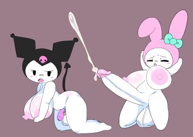 2d 2futas anthro areolae arms_behind_head balls bent_over big_breasts big_penis big_penis_in_chastity blush breasts bunny_ears bunny_girl chastity_cage chastity_device closed_eyes color cum cumshot duo ejaculation erect_nipples female futa_focus futa_on_futa futa_only futanari hanging_breasts huge_balls huge_breasts huge_cock humanoid intersex kneeling kuromi large_areolae large_breasts large_penis lock my_melody nipples nude nude_futa onegai_my_melody open_eyes open_mouth orgasm penis penis_size_difference sanrio savagensfw simple_background tail thick_thighs thighs white_body