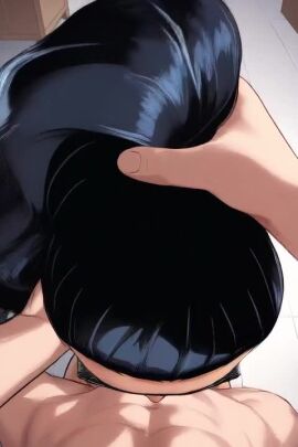 ai_generated animated black_hair blowjob deepthroat glasses hair_pull holding_hair long_hair paulina_sanchez pulling_hair tagme very_long_hair video