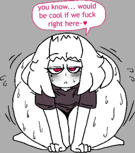 ass big_ass bottomless curvy curvy_hips curvy_male curvy_thighs femboy inviting inviting_to_sex looking_at_viewer male male_focus ordi_(v2ordinary) red_eyes shirt_only sweat talking_to_viewer teasing teasing_viewer thick_thighs thighs v2ordinary wide_hips wiggle_lines