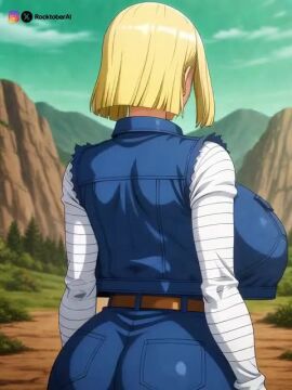 1girls ai_generated alternate_version_available android_18 animated belt blonde blonde_female blonde_hair blonde_hair_female blue_eyes blue_eyes_female bouncing_ass bouncing_breasts cameltoe cleavage curvy dragon_ball erect_nipples female gigantic_breasts grok huge_areolae huge_ass nai_diffusion no_sound puffy_nipples realistic rocktoberai short_hair short_hair_female stable_diffusion thick_lips video voluptuous wide_hips yellow_hair