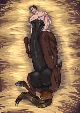 1boy abs anal_insertion anal_penetration animal_genitalia_on_humanoid anus balls big_penis boner centaur cum diphallia diphallism erection frontal_taur_balls frontal_taur_genitals frontal_taur_penis horse_anus_on_humanoid horsecock horsecock_on_humanoid hyper_balls hyper_penis lying_on_back lykostherium male male_focus male_only multi_balls multi_genitalia multi_penis muscular muscular_male penis solo solo_focus taur