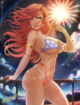 1girls adult adult_female arm_support armband bare_arms bare_ass bare_back bare_belly bare_butt bare_chest bare_hands bare_hips bare_legs bare_midriff bare_navel bare_shoulders bare_skin bare_thighs belly belly_button bikini bikini_bottom bikini_only bikini_top blue-eyed_female blue_bikini blue_bikini_top blue_eyes blue_string_bikini blue_swimsuit blue_swimwear breasts brown-skinned_female brown_skin brown_skinned_female busty busty_female cleavage collarbone curvy curvy_body curvy_female curvy_figure curvy_hips curvy_thighs dark-skinned_female dark_skin dot_nose earrings elbows exposed exposed_arms exposed_belly exposed_legs exposed_midriff exposed_shoulders exposed_thighs female female_focus female_only fingers fireworks gold_armband groin half_naked half_nude happy high_resolution highres hourglass_figure large_breasts lean_figure legs lips long_hair looking_at_viewer looking_sideways looking_to_the_side mature_female midniteblueart naked naked_female narrow_waist navel night night_sky open_mouth open_mouth_smile outdoors outside parted_bangs parted_lips pussy red-haired_female red_bikini red_bikini_bottom red_bikini_top red_hair red_string_bikini red_swimsuit red_swimwear shoulders sideboob slender_body slender_waist slim_female slim_waist smile smiley_face smiling_at_viewer solo standing string_bikini swimsuit swimwear thick_thighs thighs thin_waist tongue underboob upper_body upper_teeth v-line white_bikini white_bikini_bottom white_bikini_top white_string_bikini white_swimsuit white_swimwear wide_hips