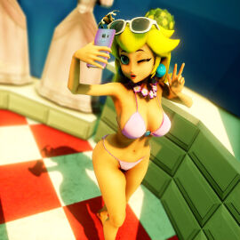 1girls 3d barefoot big_breasts blonde_hair blue_eyes breasts busty cellphone child_bearing_hips cleavage curvy feet female female_only hi_res large_breasts legs long_hair mario_(series) nintendo one_eye_closed pink_lipstick pose posing princess_peach puckered_lips sensual sexy sideboob smartphone smile solo sunglasses sunglasses_on_head thighs v virtualblueam2 voluptuous wink