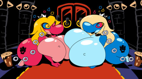 ass brain_drain brainwashing breast_press breasts breasts_bigger_than_head breasts_out breasts_to_breasts chains female howlingmadfoxhatter huge_ass huge_breasts hypnosis identity_death kaa_eyes mario_(series) massive_ass massive_breasts mind_control nintendo princess_peach princess_rosalina tagme transformation yoshi