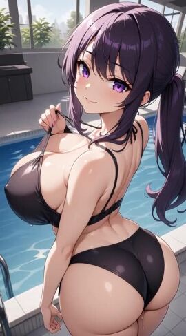 1girls ai_generated ai_generated_background amira_zunes anime anime_girl anime_style ass big_ass big_booty big_breasts big_butt big_titties bikini bikini_bottom bikini_top bikini_top_removed bra_pull bra_pulled_up breasts civitai dripping_pussy female flashing flashing_bra flashing_breasts flashing_nipple from_behind from_behind_position original_character ponytail pool purple_eyes purple_hair pussy seductive seductive_eyes seductive_look seductive_smile tagme talkie-ai thick_thighs thighs thinfal titties vagina video wet_pussy