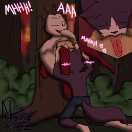 amphibian canid canine cunnilingus female fox frog genitals hugo_(novaarts) licking mammal novaarts oral pussy sex tongue vaginal_penetration