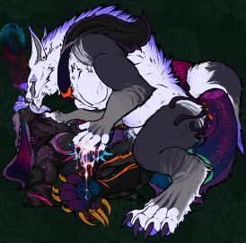 absurd_res alien animal_genitalia animal_penis anus asphyxiation bent_legs big_clitoris bodily_fluids canid canine canine_genitalia canine_penis claws clitoris cum cum_drip cum_from_mouth cum_from_nose cum_from_penis cum_in_ass cum_in_mouth cum_in_nose cum_inside cum_on_face cum_on_feet cum_on_paw cum_on_pawpads cum_on_penis cum_on_self dex_(weredemo) deziyonix_(yonnixart) dripping egg egg_in_ass egg_insertion ejaculation eyeless feet fingering foot_fetish genital_fluids genitals hands-free hi_res hindpaw knot knotted_penis leg_markings leg_scar legs_up licking long_claws lying mammal markings monster mythological_canine mythological_creature mythology nonbinary_(lore) on_back oral oral_orgasm oral_penetration orgasm oviposition pawpads paws penetration penile penile_penetration penile_spines penis raised_tail scar scars_all_over scars_on_chest shigarshil smog smoking smoking_during_sex spiked_penis spikes spikes_(anatomy) spread_legs spreading striped_markings striped_tail stripes tail tail_anus tail_genitals tail_markings tail_tuft tail_vulva tendril_pussy tendrils thigh_scar tongue tongue_out tuft unusual_anatomy unusual_genitalia_placement unusual_tail unusual_vulva_placement urethral urethral_fingering urethral_penetration vulva werecanid werecanine werecreature werewolf yonnixart