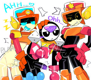 anal_sex black_eyes blue_eyes blush brawl_stars brothers censored censored_penis color cop cum_on_hand cumshot dice emoji exclamation_mark from_behind gay gloves glowing_penis heart_symbol helmet holding_head incest larry_(brawl_stars) lawrie_(brawl_stars) male male/male male_only meeple_(brawl_stars) notebook open_mouth penis pixiv precum robot robot_boy robot_penis sex simple_background smile sweat text twins wan_txt yaoi yellow_eyes