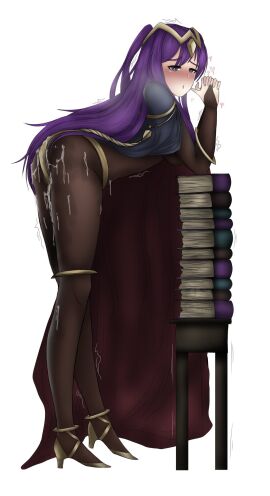 breasts cosplay covered_in_cum cum_on_body cum_on_breasts cum_on_face doki_doki_literature_club female genkun halloween halloween_costume tharja_(fire_emblem)_(cosplay) yuri_(doki_doki_literature_club)