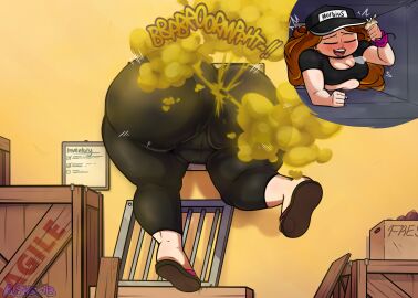 1girls ass big_ass big_butt blair_(gobrush) chubby chubby_female closed_eyes closed_eyes_smile fart fart_cloud fart_fetish farting female gobrush gobrushgob gobrushrush holding_object mouse original panties_visible_through_clothing pantylines plump relief rushgob stuck thick_ass thick_thighs vent voluptuous voluptuous_female workplace