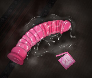 3d absurd_res absurdres cheating cheating_wife condom condom_wrapper dildo female genital_fluids heart hi_res high_resolution highres implied_sex netorare no_humans ntr original pussy pussy_juice text uncensored vyrus_smith