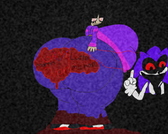 1girls anthro ass black_hair blood_on_ass breasts female female_anthro female_only hand_on_ass hand_on_butt hedgehog hedgehog_girl hedgehog_humanoid huge_ass huge_breasts huge_butt jeans long_black_hair long_hair looking_at_viewer looking_back needlemouse_(character) needlemouse_(series) nipple_bulge red_sclera sarah_henderson_(needlemouse) shirt shoes smile smiling smiling_at_viewer static text thick_thighs thighs