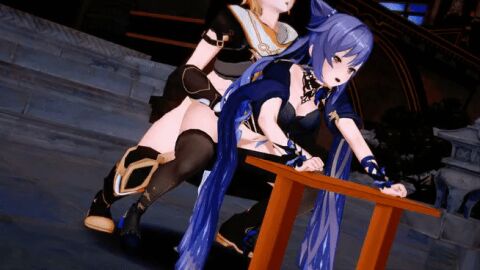 1boy 1girls 3d aether_(genshin_impact) animated cumming doggy_style female femboy femboy_on_female femboydom from_behind from_behind_position genshin_impact gif holding keqing_(genshin_impact) keqing_(opulent_splendor)_(genshin_impact) koikatsu male male/female mihoyo orgasm partially_clothed pleasure_face sex squatting squirting straight thrusting unknown_artist