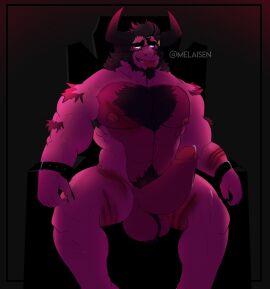 2021 absurd_res anthro anthro_only balls bara beard big_penis black_claws bodily_fluids body_hair brown_balls brown_chest brown_penis chair chest_hair claws cum digital_media_(artwork) dragon erection eyewear facial_hair front_view furniture genital_fluids genitals glans glasses hairy_balls hi_res horn humanoid_genitalia humanoid_penis male male_only masculine_male melaisen muscular muscular_anthro muscular_male mythological_creature mythological_scalie mythology nipple_piercing nipples nude orgasm penis piercing pink_body pink_skin portrait precum pubes scalie scratches shaded sitting smile soft_shading solo sweat three-quarter_portrait throne tongue tongue_out vein veiny_penis wingless_dragon wounded yaoi