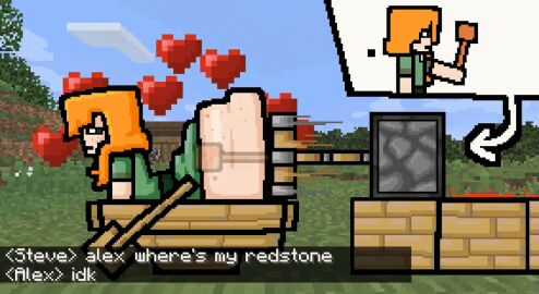 ... ._. 1female 1girls alex_(minecraft) amysteriousmr anal anal_insertion anal_sex animated ass big_ass big_butt chat_box expressionless expressionless_sex freckles freckles_on_ass fuck_machine green_eyes green_shirt heart heart_symbol internal internal_view looking_back minecraft on_fours orange_hair penetration piston_(minecraft) solo solo_female solo_focus steve_(minecraft) sticky_piston text thinking x-ray_view