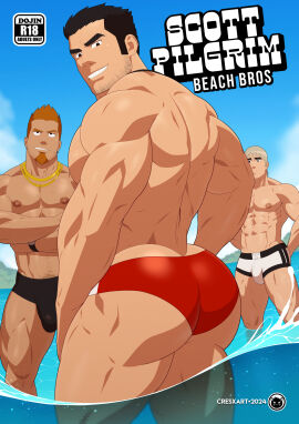 2024 3boys abs arms_crossed ass back back_muscles back_view bara beach beach_background beard_stubble big_ass big_bulge big_butt big_muscles big_pecs black_hair black_speedo blue_sky boxers boxers_only bulge cresxart crossed_arms earrings facial_hair gay goatee gold_necklace golden_necklace hi_res high_resolution highres huge_ass huge_bulge huge_butt human human_only in_water lifeguard light-skinned_male light_skin looking_at_viewer looking_back lucas's_ginger_friend lucas_lee male male_chest male_focus male_nipples male_only multicolored_boxers muscles muscular muscular_back muscular_male muscular_shoulders muscular_thighs necklace nipples ocean orange_hair outdoors outside pecs pectorals presenting presenting_ass presenting_butt pubic_hair red_speedo scott_pilgrim scott_pilgrim_takes_off sideburns silver_earrings silver_hair six_pack smile smiling_at_viewer speedo speedo_only standing teeth teeth_showing thick thick_ass thick_eyebrows thick_thighs todd_ingram toned toned_back toned_body toned_male underwear underwear_only water whistle whistle_around_neck white_boxers white_underwear wristwatch yaoi