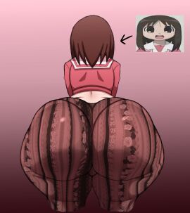 1girls :) alternate_version_available ass ass_bigger_than_head ass_body ass_focus azumanga_daiou big_ass big_butt bottom_heavy brown_hair bubble_butt cheesecake clothing enormous_ass fat_ass female female_only flare_pants forbidden_pants funny huge_ass hyper_ass jackov light-skinned_female light_skin medium_hair meme osaka_ayumu_kasuga paag pantyhose pantylines pattern_legwear patterned_pantyhose rear_view round_ass schoolgirl simple_background solo solo_focus student thick_ass thick_thighs thunder_thighs tight_clothing voluptuous voluptuous_female wide_hips