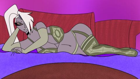 1girls 2023 angel_girl ass bedroom_eyes belly_button big_ass big_breasts black_choker breasts choker cleavage curvaceous curvy curvy_female evening_gloves fallen_angel female garter_straps hair_over_one_eye hazbin_hotel huge_breasts latina lingerie long_hair looking_at_viewer mastzer21 navel pinup ponytail seductive_pose smiling smiling_at_viewer thick_ass thick_thighs vaggie_(hazbin_hotel) very_long_hair vivienne_medrano vivziepop