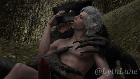 anthro canid canine canine_penis canis cuddling duo hi_res human lythlune male male/male mammal mythological_canine mythological_creature mythology penis vampire werecanid werecanine werecreature werewolf wolf