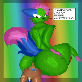 absurd_res anal archenarie ass big_butt canid canine canis dont_touch_my_pizza facesitting hi_res kevin_(nyanwolf) kobold mammal meme oral rimming scalie sex sitting_on_another suggestive wolf zanite