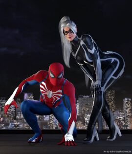 1boy 1girls 2020s 2024 3d accurate_art_style black_background black_cat_(insomniac) black_cat_(marvel) bodysuit boobs_and_butt_pose breasts couple couple_(romantic) couples curvy curvy_body curvy_female curvy_figure domino_mask felicia_hardy female high_heels high_resolution highres hips hourglass_figure insomniac_games inspired_by_formal_art itslaiknsfw laik3d laiknsfw lipstick looking_at_viewer lovers male marvel marvel_comics mask masked masked_female masked_male night no_sex peter_parker ponytail pose posing posing_for_the_viewer red_lipstick romantic romantic_couple seductive seductive_look seductive_pose silverxsable skin_tight spider-man spider-man_(insomniac) spider-man_(insomniac_series) spider-man_(series) spider-man_2_(ps5) superhero superhero_costume superhero_couple superhero_landing superheroine thick thick_thighs thighs tight_clothes tight_clothing voluptuous voluptuous_female white_fur white_hair