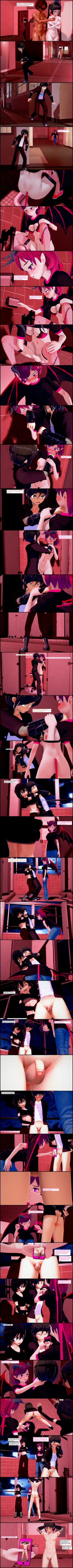 2boys 3d 3girls arms_up assisted_exposure bathroom comic dialogue english_text female forced_exposure humiliation male micropenis multiple_girls nude penis short_hair small_penis small_penis_humiliation taking_picture tiny_penis