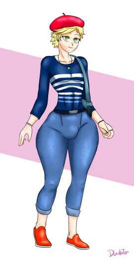 1boy 2d adrien_agreste artist_name beret bulge clothed clothed_male color disney dladiator earring femboy femboy_only full_color fully_clothed hat male male_only miraculous:_tales_of_ladybug_and_cat_noir miraculous_ladybug necklace non-nude pants shoes smile solo tagme thick_thighs thin_waist wide_hips