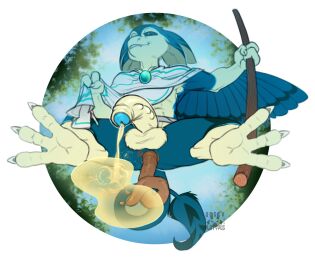 anal angry_platypus anthro avali balls big_(disambiguation) bodily_fluids feces fluffy genital_fluids genitals hi_res male nature omorashi peeing penis scat soiling solo solo_focus tail urine wetting wings