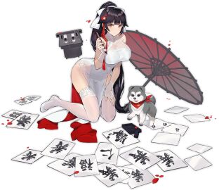 1girls animal azur_lane bare_shoulders big_breasts bikini bikini_armor black_hair blush bow breasts calligraphy_brush china_dress chinese_clothes cleavage dog dress female fingerless_gloves flower full_body game game_cg gloves hair_bow hair_flower hair_ornament hair_ribbon heels high_heels katana kimono kneeling large_breasts leotard long_black_hair long_hair looking_at_viewer official_alternate_costume official_art oil-paper_umbrella paintbrush panties pantyhose pelvic_curtain ponytail ribbon shoes side-tie_panties simple_background solo spring stockings takao_(azur_lane) takao_(the_lessons_of_spring) thick thick_thighs thighhighs umbrella underwear very_long_hair white_background white_bow white_dress white_footwear white_gloves white_panties white_pantyhose white_ribbon white_thighhighs