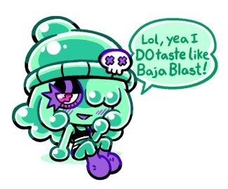 1girls beanie blush bra chocovania_(artist) female green_body green_hair jelli_(chocovania) original panties sitting slime slime_girl socks solo text underwear