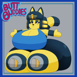 2d animal_crossing ankha ankha_(animal_crossing) ankha_thompson_(user3345) ass big_ass big_breasts breasts bubble_ass bubble_butt cleavage doubutsu_no_mori female huge_ass huge_breasts nairu_(doubutsu_no_mori) nintendo thick_thighs user3345 wide_hips