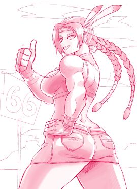 1girls ass athletic athletic_female breasts female female_abs fit fit_female julia_chang large_breasts namco native_american sketch solo tekken