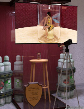 3d camera fairy fairy_wings female glass_jar micro_female thejpeger tinker_bell trophy_case wings
