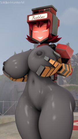 1girls 2024 3d 4k ass big_breasts black_skin breasts completely_nude dark-skinned_female dark_skin dispenelope_(diamond_nella) dispenser dispenser_(team_fortress_2) dispenser_lady female hair happy happy_face huge_breasts humanoid naked nude nude_female pov pussy red_eyes red_hair robot robot_girl robot_humanoid self_upload sex soldierhunterm solo source_filmmaker standing standing_sex team_fortress_2 thick_thighs valve