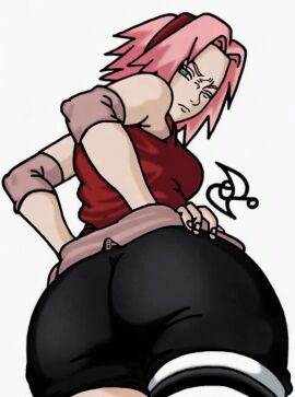 3rd_party_edit ai_animation ai_generated animated ass ass_focus large_ass naruto_(series) omarsin sakura_haruno shaking_ass shaking_butt solxam123 teasing_viewer twerking