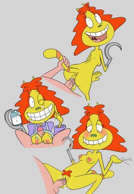 anus blush breasts domestic_cat dr._hutchison duo felid feline felis female happy happy_sex hi_res human impstripe licking licking_lips male male/female mammal nickelodeon nipples one_eye_closed partial_male pubes rocko's_modern_life sex teeth tongue