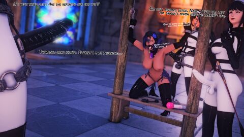 1futa 3d 4girls after_sex au_ra big_breasts bondage breasts chains cum cum_in_mouth cum_inside female femsub final_fantasy final_fantasy_xiv futanari gag gagged gagged_speech handcuffs imminent_rape intersex kidnapped kisa_kha kneeling latex latex_gloves latex_suit latex_thighhighs miqo'te nun on_knees plug_(sex_toy) plug_gag stationary_restraints strap-on strapon vibrator xaela