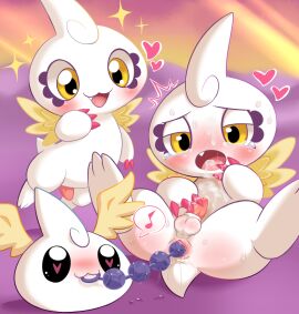 :3 :3d anal anal_bead_pull anal_beads anal_beads_in_ass anal_sex anus balls bandai_namco blush bodily_fluids cum cum_in_mouth cum_in_own_mouth cum_in_self cum_inside cum_on_face cum_on_own_face cum_on_self cupimon digimon digimon_(species) driosawm feral gay genital_fluids genitals group heart_eyes heart_symbol male multiple_boys musical_note object_in_ass penetration penis puttimon sex_toy sex_toy_in_ass sex_toy_insertion sparkles sweat tapering_penis tears trio white_body wings yellow_eyes