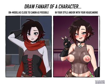 ... 1girls 2023 ahoge artist_name before_and_after belt blush breasts choker commentary condom cutout dated english_commentary english_text female fingerless_gloves gloves grey_eyes hair_between_eyes hand_behind_head looking_at_viewer medium_breasts navel nipple_piercing nipples on open_mouth piercing rooster_teeth ruby_rose rwby short_hair smiling smiling_at_viewer tabletknight teeth tongue torn_clothes twitter uncensored uncensored_breasts used_condom v_sign watermark