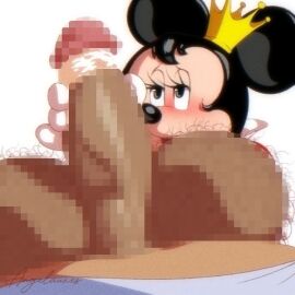2d 2d_(artwork) 2d_animation angelauxes animated anthro balls censored cock_shock crown disney erect_penis excessive_smegma furry gloves handjob heart-shaped_pupils huge_balls huge_cock male minnie_mouse mouse mouse_ears penis pubic_hair public_domain queen smegma