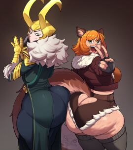 1boy 1femboy 1girls 2024 2d 2d_(artwork) alternate_ass_size animal_ears ass ass_cleavage ass_crack ass_to_ass bbw big_ass big_butt big_thighs blackwhiplash both_sexes_in_same_situation bottom_heavy bottom_heavy_femboy butt_crack bwl clothed clothed_female clothed_femboy clothed_male clothing doreen_green duo female femboy freckles high_resolution highres huge_ass humanoid light-skinned_female light-skinned_male light_skin loki_(marvel) loki_(marvel_rivals) loki_(series) male marvel marvel_comics marvel_rivals part_1 part_of_a_set peace_sign plump plump_ass plump_thighs short_hair short_shorts smile squirrel_ears squirrel_girl squirrel_girl_(marvel) squirrel_girl_(marvel_rivals) squirrel_humanoid squirrel_tail thick_thighs thor_(series) wide_eyed