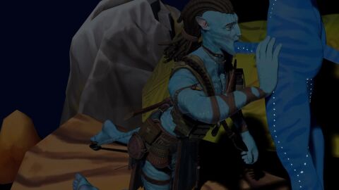 avatar avatar:_the_way_of_water blue_body blue_skin feet fortnite fortnite:_battle_royale gay jake_sully male male_only mouth navi penis tagme throat_fuck video
